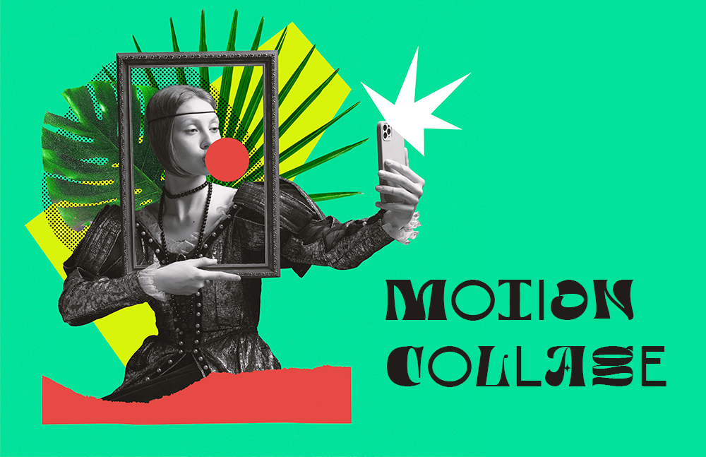 Motion Collage, a 2024 graphic design trend